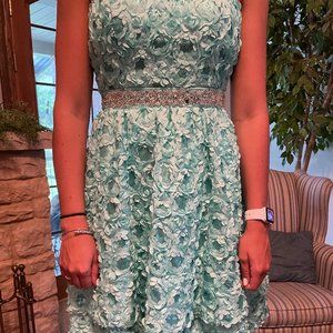 Aqua Homecoming Dress- Beautiful Detail!
